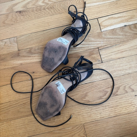 SCHUTZ Black Strappy Lace-Up Heels - Picture 5 of 7